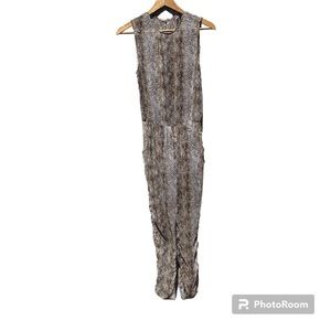 Urban Outfitters ECOTE' JUMPSUIT Sheer Animal Print Keyhole Back Pockets SIze XS